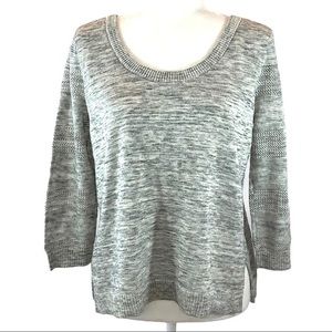 The Limited size M heather grey long sleeve oversized textured pullover sweater